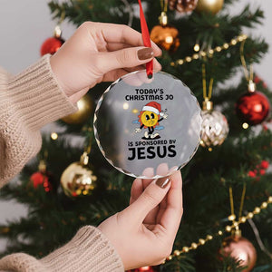 Funny Jesus Christian Christmas Crystal Glass Ornament Today Is Good Mood Is Sponsored By Jesus TS14 Print Your Wear