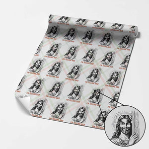 Funny Jesus Christian Meme Wrapping Paper Roll I Am Telling Dad TS14 Christmas Plaid Print Your Wear