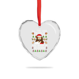 Funny Jesus Christmas December Birthday Heart Crystal Glass Ornament Ugly Xmas TS10 Print Your Wear
