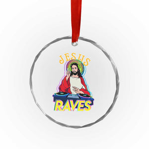 Funny Jesus DJ Raves Techno EDM Party Crystal Glass Ornament TS11 Print Your Wear
