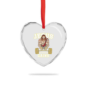 Funny Jesus Gym Heart Crystal Glass Ornament Hallowed Be Thy Gains TS14 Print Your Wear