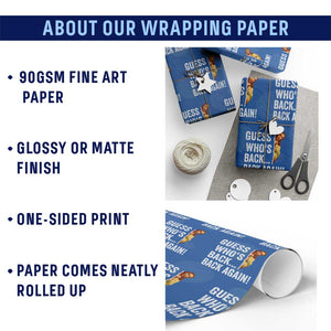 Funny Jesus Meme Quote Wrapping Paper Roll Easter Guess Whos Back Funny Religious TS10 Print Your Wear