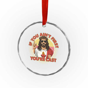 Funny Jesus Racing Crystal Glass Ornament If You Are Not First You Are Last TS14 Print Your Wear