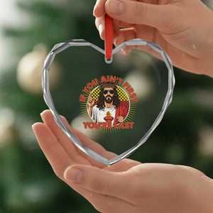 Funny Jesus Racing Heart Crystal Glass Ornament If You Are Not First You Are Last TS14 Print Your Wear