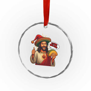 Funny Jesus Taco Mexican Crystal Glass Ornament Let Us Taco About Jesus TS14 Print Your Wear