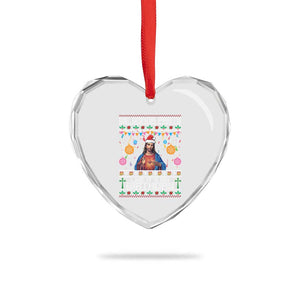 Funny Jesus Xmas Heart Crystal Glass Ornament We Gonna Party Like It's My Birthday Christian Xmas TS11 Print Your Wear