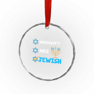 Funny Jewish Hanukkah Crystal Glass Ornament Nice Naughty Jewish Menorah Hanukkiah Chanukah Ugly TS02 Print Your Wear
