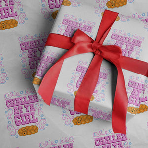 Funny Jewish Holiday Wrapping Paper Roll Challah At Ya Girl Gift TS12 White Print Your Wear