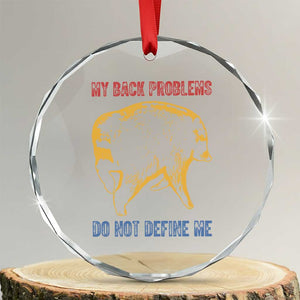 Funny Jimothy Meme Back Pain Humor Crystal Glass Ornament My Back Problems Do Not Define Me Viral Seattle Raccoon