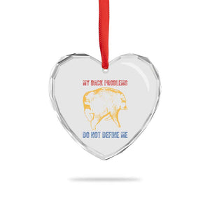 Funny Jimothy Meme Back Pain Humor Heart Crystal Glass Ornament My Back Problems Do Not Define Me Viral Seattle Raccoon
