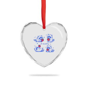 Funny Jimothy Viral Raccoon Heart Crystal Glass Ornament Cute Baby Trash Panda Strawberry
