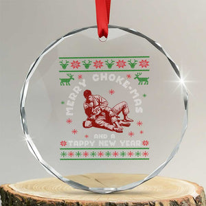 Funny Jiu Jitsu Christmas Crystal Glass Ornament Holiday Martial Arts BJJ Lover Ugly Xmas TS10 Transparent Glass 3'' Circle Print Your Wear