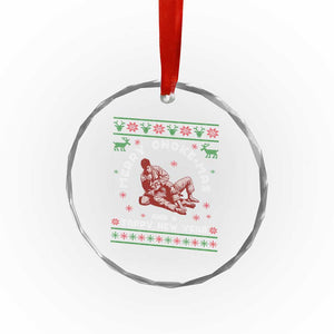 Funny Jiu Jitsu Christmas Crystal Glass Ornament Holiday Martial Arts BJJ Lover Ugly Xmas TS10 Print Your Wear