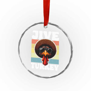 Funny Jive Thanksgiving Turkey Day Crystal Glass Ornament Retro Afro Black Turkey TS11 Print Your Wear