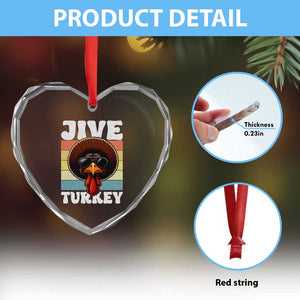 Funny Jive Thanksgiving Turkey Day Heart Crystal Glass Ornament Retro Afro Black Turkey TS11 Print Your Wear