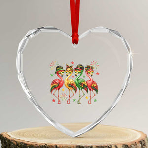 Funny Juneteenth Flamingos Squad Heart Crystal Glass Ornament African American Heritage TS12 Transparent Glass 3'' Heart Print Your Wear