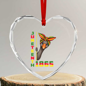 Funny Juneteenth Goose Heart Crystal Glass Ornament African American Pride Gift TS12 Transparent Glass 3'' Heart Print Your Wear
