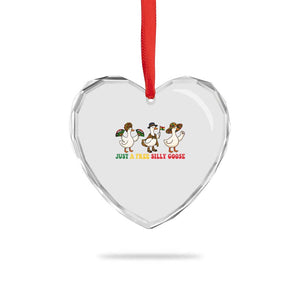 Funny Just A Free Silly Goose Heart Crystal Glass Ornament Juneteenth Freedom Day