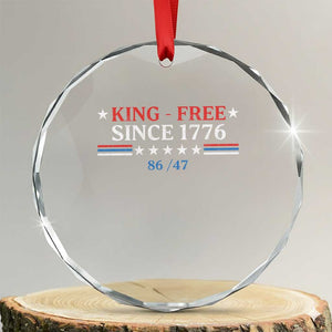 Funny King Free Since 1776 8647 Crystal Glass Ornament - Print Your Wear