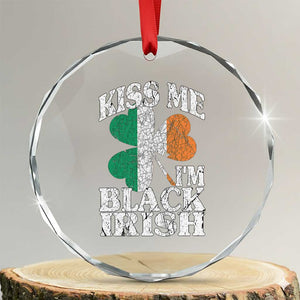 Funny Kiss Me I'm Black Irish Crystal Glass Ornament St Patrick's Day Vintage Shamrock TS11 Transparent Glass 3'' Circle Print Your Wear