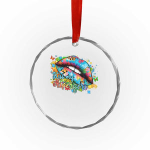 Funny Kiss My Aspergers Crystal Glass Ornament Asperger Syndrome Autism Awareness TS11 Print Your Wear