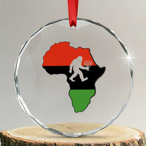 Funny Kwanzaa Bigfoot Lover Crystal Glass Ornament Festival Of Lights African Heritage Gift TS12 Transparent Glass 3'' Circle Print Your Wear