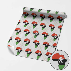 Funny Kwanzaa Bigfoot Lover Wrapping Paper Roll Festival Of Lights African Heritage Gift - Print Your Wear