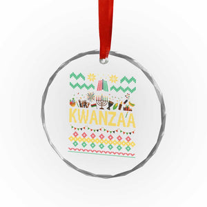 Funny Kwanzaa Celebration Ugly Sweater Crystal Glass Ornament African Heritage Holiday Gift TS12 Print Your Wear