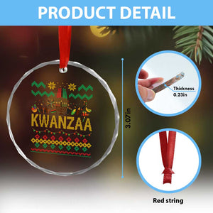 Funny Kwanzaa Celebration Ugly Sweater Crystal Glass Ornament African Heritage Holiday Gift TS12 Print Your Wear