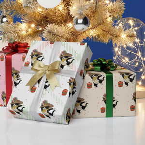 Funny Kwanzaa Cowcat Dance Wrapping Paper Roll Festival Of Lights African Heritage Gift - Print Your Wear