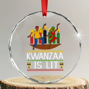 Funny Kwanzaa Is Lit Crystal Glass Ornament Festival Of Lights African Heritage Gift TS12 Transparent Glass 3'' Circle Print Your Wear