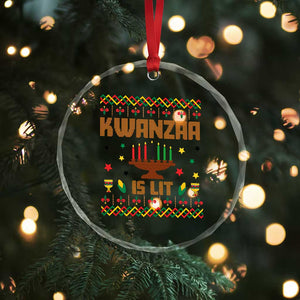 Funny Kwanzaa Is Lit Crystal Glass Ornament Ugly Sweater African Heritage Holiday Gift TS12 Print Your Wear