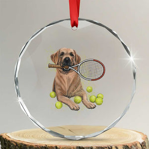 Funny Labrador Dog Playing Tennis Ball Crystal Glass Ornament Pet Lover Gift TS12 Transparent Glass 3'' Circle Print Your Wear