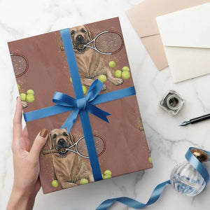 Funny Labrador Dog Playing Tennis Ball Wrapping Paper Roll Pet Lover Gift TS12 Mocha Print Your Wear