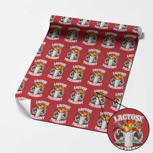 Funny Lactose Tolerant Wrapping Paper Roll Retro Pro-Dairy Ironic Cringe Meme TS02 Red Print Your Wear