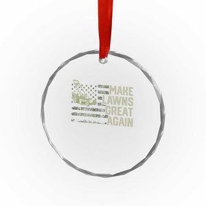 Funny Lawn Mower Dad Gardener Crystal Glass Ornament Make Lawns Great Again Fathers Day American Flag TS10 Print Your Wear
