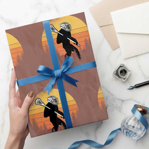 Funny Lax Bigfoot Wrapping Paper Roll Retro Vintage Sasquatch Lacrosse TS10 Mocha Print Your Wear