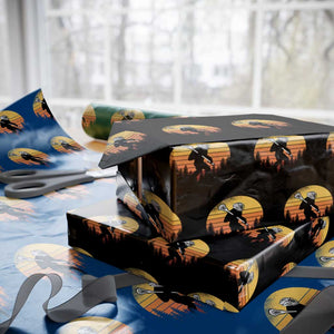 Funny Lax Bigfoot Wrapping Paper Roll Retro Vintage Sasquatch Lacrosse TS10 Black Print Your Wear