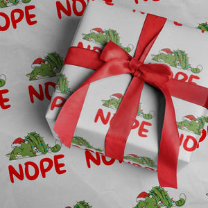 Funny Lazy Cat Christmas Wrapping Paper Roll Nope Not Today TS14 White Print Your Wear