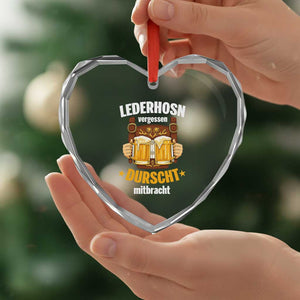 Funny Lederhosen Oktoberfest Beer Drinking Heart Crystal Glass Ornament Lederhosn Vergessen Durscht Mitbracht TS02 Print Your Wear