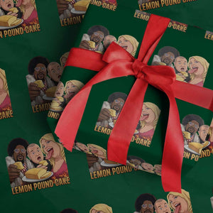 Funny Lemon Pound Cake Meme Wrapping Paper Roll Retro Edgy Music Humor Gift for Party Lovers TS02 Green Print Your Wear