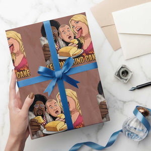 Funny Lemon Pound Cake Meme Wrapping Paper Roll Retro Edgy Music Humor Gift for Party Lovers TS02 Mocha Print Your Wear