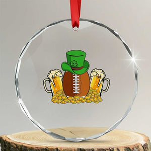Funny Leprechaun Hat American Football Crystal Glass Ornament TS12 Transparent Glass 3'' Circle Print Your Wear