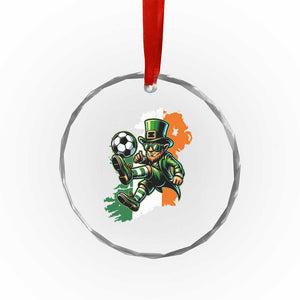 Funny Leprechaun Playing Soccer Crystal Glass Ornament St Patricks Day TS12 Print Your Wear
