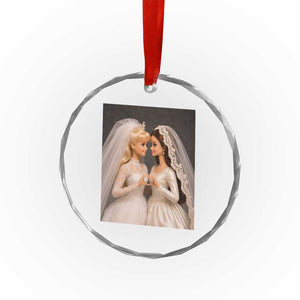 Funny Lesbian Doll Wedding Engagement Crystal Glass Ornament LGBTQ Pride Gift TS12 Print Your Wear