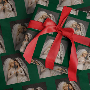 Funny Lesbian Doll Wedding Engagement Wrapping Paper Roll LGBTQ Pride Gift