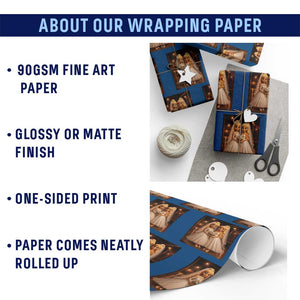 Funny Lesbian Pride Tung Tung Sahur Engagement Gift Wrapping Paper Roll