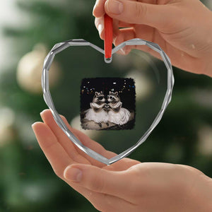 Funny Lesbian Raccoon Engagement Heart Crystal Glass Ornament LGBTQ Pride Gift TS12 Print Your Wear