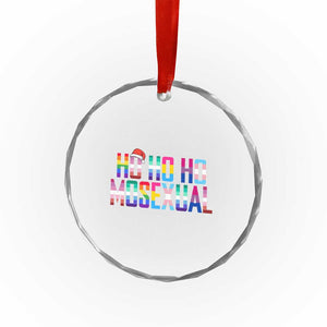 Funny LGBT Xmas Crystal Glass Ornament Ho Ho Ho Mosexual LGBT Flag TS11 Print Your Wear