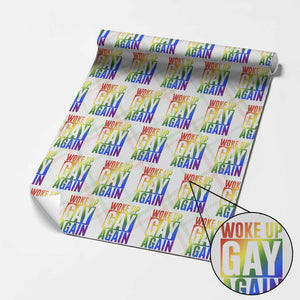 Funny LGBTQ Pride Month Wrapping Paper Roll Woke Up Gay Again TS12 Christmas Plaid Print Your Wear